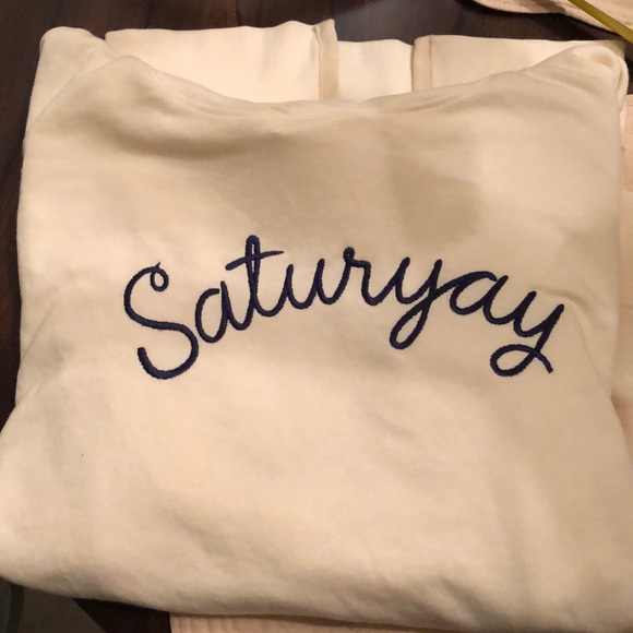 GAP Tops - Gap Saturyay Embroidered Classic Hoodie Oversized Canvas Trim Sweatshirt